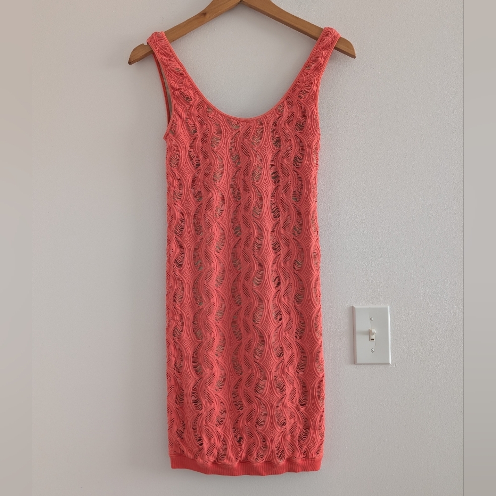 Bebe Coral Mini Bodycon Dress
